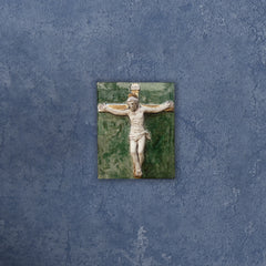 Crucifix, Painted Sculpture in Ceramic