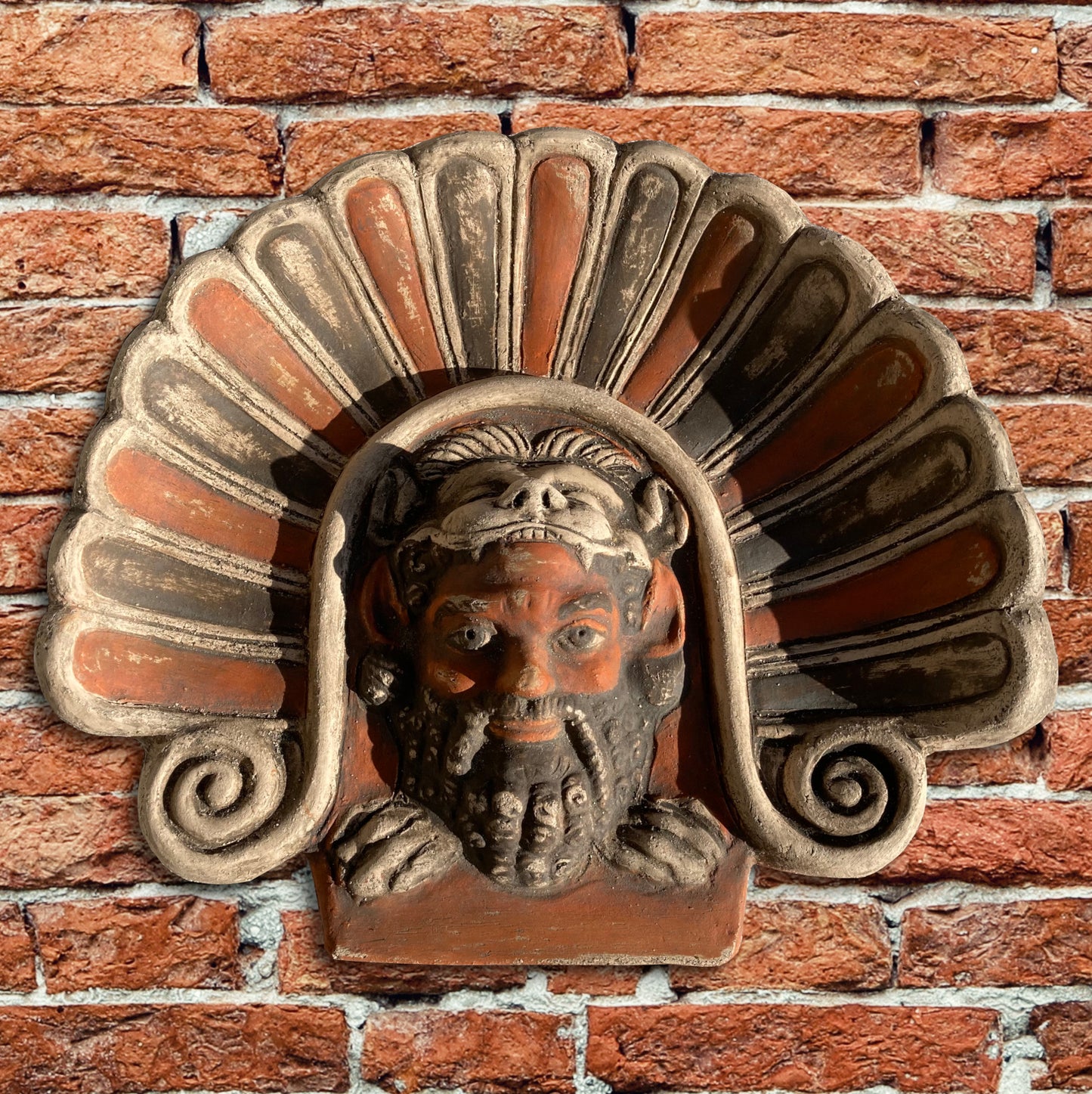 Antefix mit Silen aus Vei, bemalte Skulptur